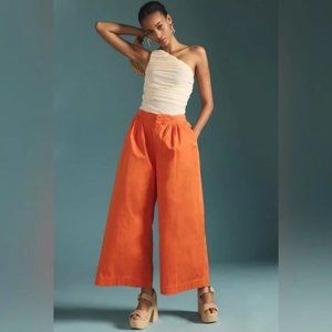 Anthropologie Orange Wide Leg Pants